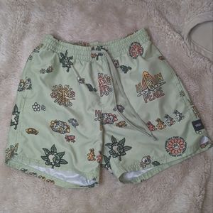 Vans Patterned Swim Shorts Size Small Green